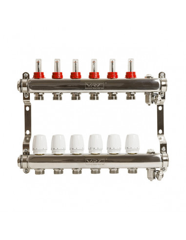 Коллекторная система 1"*6"*3/4 VRT (с расходомерами)