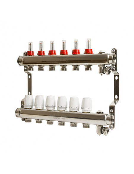 Коллекторная система 1"*6"*3/4 VRT (с расходомерами)