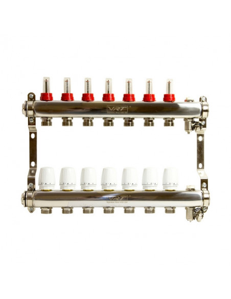 Коллекторная система 1"*7"*3/4 VRT (с расходомерами) Коллекторная система 1"*7"*3/4 VRT (с расходомерами)