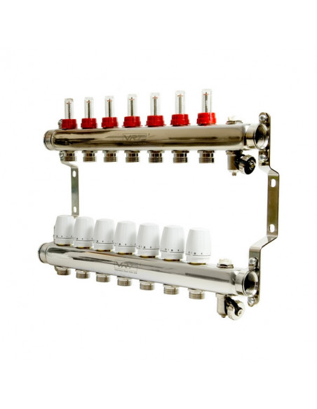 Коллекторная система 1"*7"*3/4 VRT (с расходомерами) Коллекторная система 1"*7"*3/4 VRT (с расходомерами)
