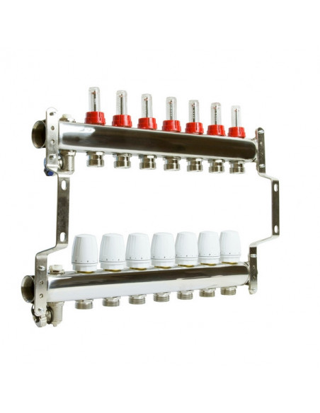 Коллекторная система 1"*7"*3/4 VRT (с расходомерами) Коллекторная система 1"*7"*3/4 VRT (с расходомерами)