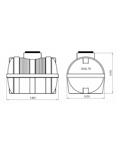 Бак накопительный горизонтальный GOR 1000l blue