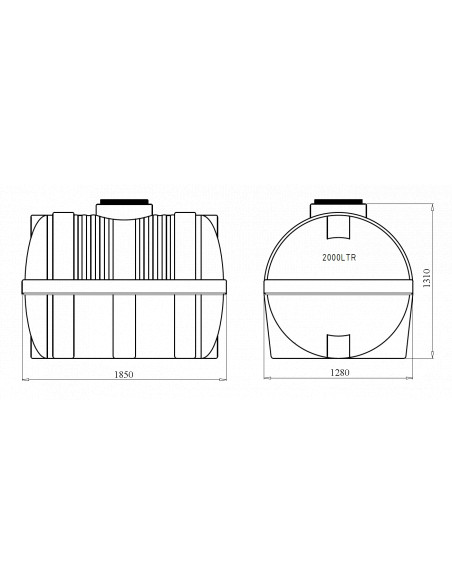Бак накопительный горизонтальный GOR 2000l blue