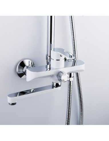 Стойка душевая 2441 FRAP "Тропический душ" (белый+хром) (Р)