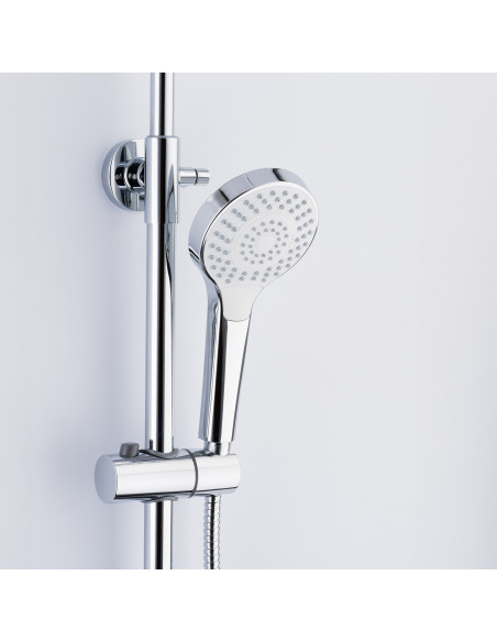 Стойка душевая 2441 FRAP "Тропический душ" (белый+хром) (Р)