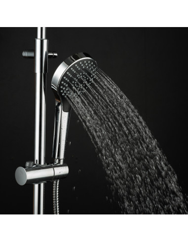 Стойка душевая 2442 FRAP "Тропический душ" (чёрный+хром) (Р)