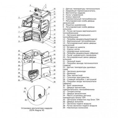 Твердотопливный котел ZOTA Magna 45