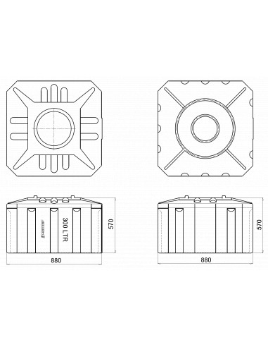 Бак для душа пластиковый большой 300 л