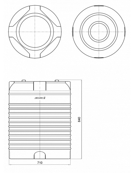 Бочка для воды пластиковая 300 л