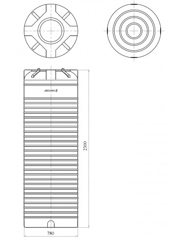 Бак накопительный вертикальный VERT 1000l blue с подставкой