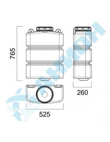 АНИОН Бак НБ75К_Пр синий НАВЕСНОЙ (с приямком)