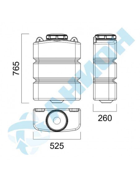 АНИОН Бак НБ75К_Пр синий НАВЕСНОЙ (с приямком)