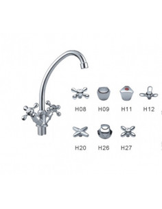 Смеситель 4009-2 кухня на гайке (ручки) FRAP (Р)
