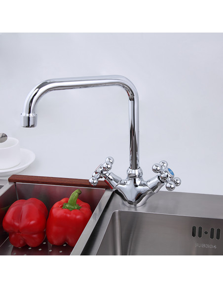 Смеситель 4019 кухня кресты FRAP (Р)