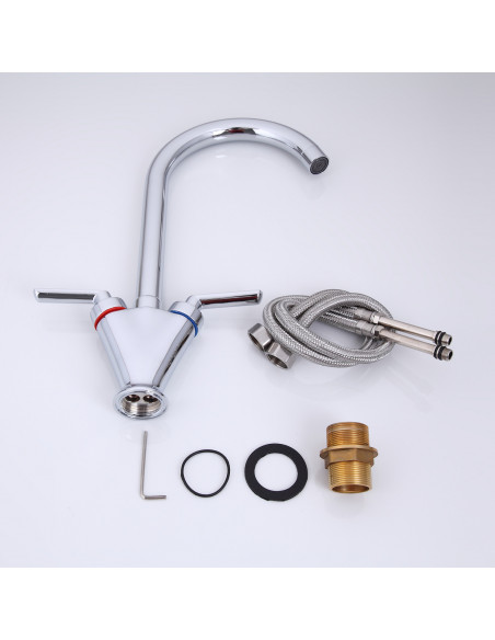 Смеситель 4098 кухня (ручки) FRAP (Р)