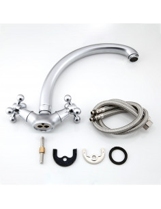 Смеситель 4219-1 кухня матовый (ручки) FRAP (Р) 2