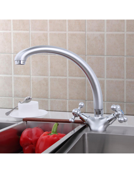 Смеситель 4219-1 кухня матовый (ручки) FRAP (Р)