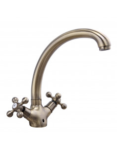 Смеситель 4219-4 кухня бронза (ручки) FRAP (Р)