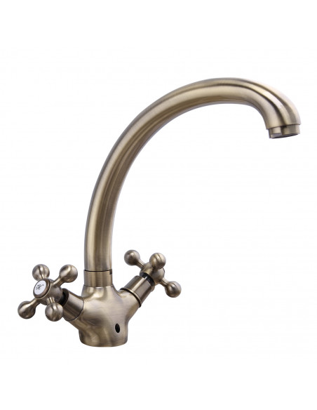 Смеситель 4219-4 кухня бронза (ручки) FRAP (Р)