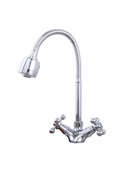 Смеситель 4319F кухня гибкий излив на гайке FRAP (Р)