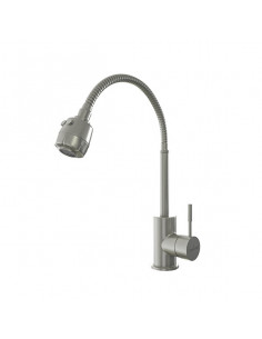 Смеситель MIXLINE MLSS-0302 гибкий металлический излив, для кухни (Р)