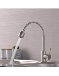 Смеситель MIXLINE MLSS-0302 гибкий металлический излив, для кухни (Р) 2