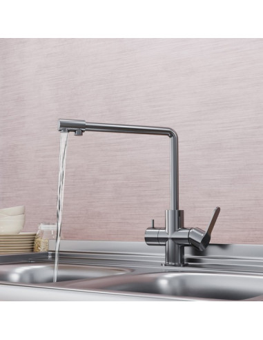 Смеситель MIXLINE MLSS-03201 кухня с вых. для питьевого фильтра СЕРЫЙ (Р)