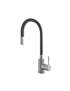 Смеситель для кухни 35k MIXLINE MLSS-0325 СЕРЫЙ гибкий силиконовый излив