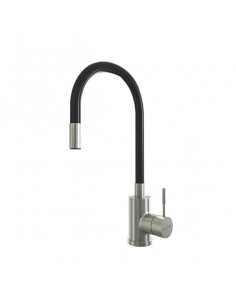 Смеситель для кухни 35k MIXLINE MLSS-0325 ЧЕРНЫЙ гибкий силиконовый излив