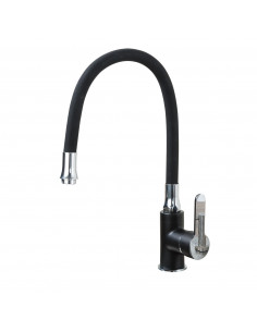 Смеситель 4042 кухня гибк.изл. бок. на гайке (чёрный) FRAP (Р)