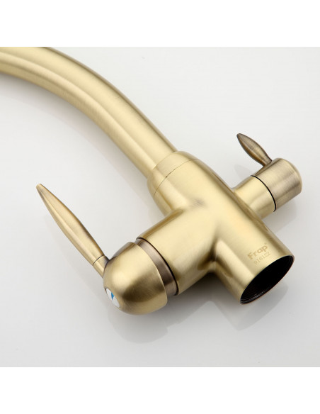 Смеситель 4399-4 кухня с вых. для питьевого фильтра бронза FRAP (Р)