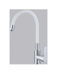 Смеситель для кухни 35к HB70112-8 HAIBA гибкий излив, б/отв, боковая, п/шпильку, белый (Р)