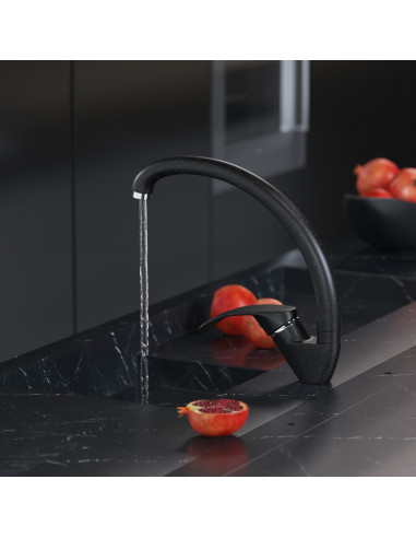 Смеситель MIXLINE ML-GS02 для кухни черный (308) (Р)