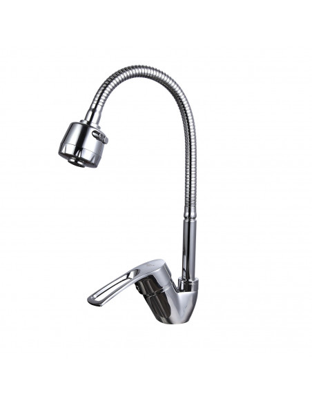 Смеситель 43701-В кухня гибкий излив, боковая на гайке FRAP (Р)