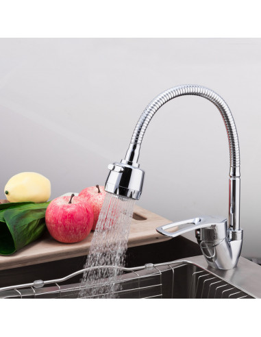 Смеситель 43701-В кухня гибкий излив, боковая на гайке FRAP (Р)