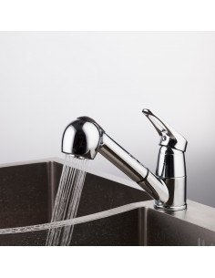 Смеситель 6013 кухня выдвижная лейка (ручки) FRAP (Р) 2