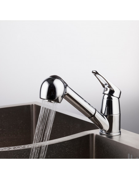 Смеситель 6013 кухня выдвижная лейка (ручки) FRAP (Р)