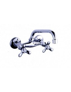 Смеситель 4712L кухня от стены (ручки) Ledeme (Р)