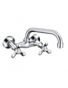 Смеситель 4712 кухня от стены (ручки) FRAP (Р)