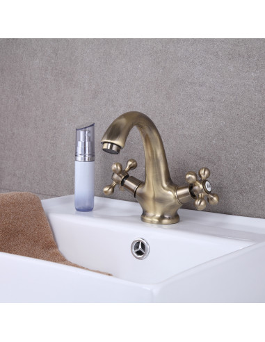 Смеситель 1019-4 умывальник бронза (ручки) FRAP (Р)
