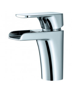 Смеситель для умывальника D&K DA1432801 каскадный излив, литой, ХРОМ (Р)