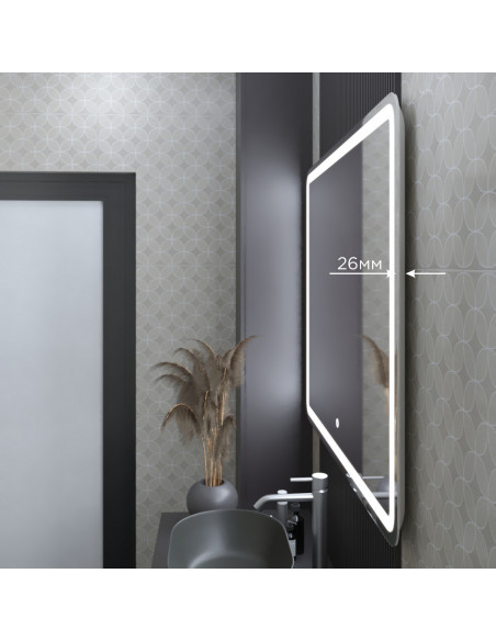 Зеркало MIXLINE "Альдо" 1000*800 (ШВ) сенсорный выключатель, светодиодная подсветка