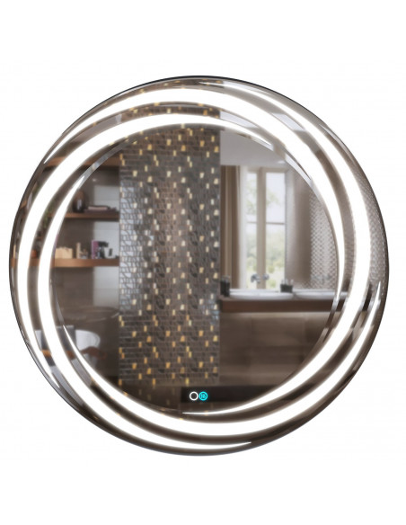 Зеркало MIXLINE "Беатрис" D800 сенсорный выключатель, светодиодная подсветка + подогрев