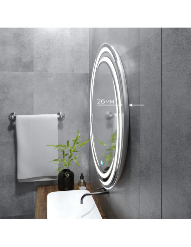 Зеркало MIXLINE "Беатрис" D800 сенсорный выключатель, светодиодная подсветка + подогрев