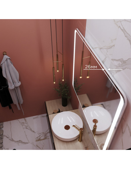 Зеркало MIXLINE "Валерия" 1000*800 (ШВ) сенсорный выключатель, светодиодная подсветка