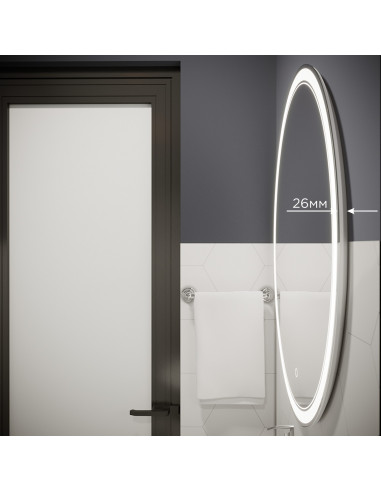 Зеркало MIXLINE "Дора" 700*900 (ШВ) овал, сенсорный выключатель, светодиодная подсветка