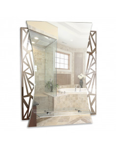 Зеркало MIXLINE "Искра" 540*680 полка/пескоструйный рисунок (Р)