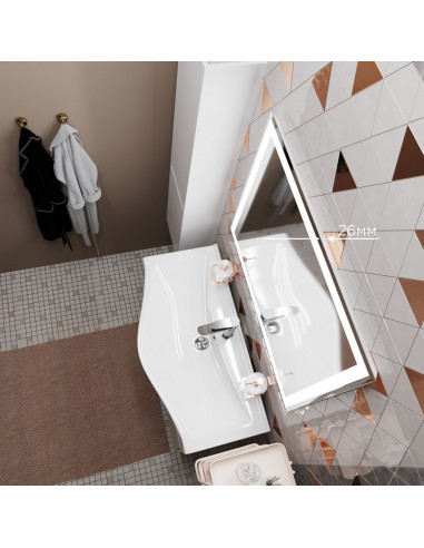 Зеркало MIXLINE "Минио" 800*700 (ШВ) сенсорный выключатель, светодиодная подсветка