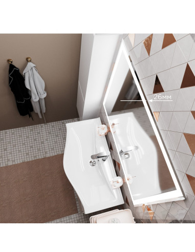 Зеркало MIXLINE "Минио-2" 1000*800 (ШВ) сенсорный выключатель, светодиодная подсветка + подогрев