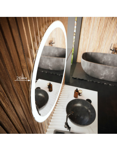 Зеркало MIXLINE "Мия" D800 сенсорный выключатель, светодиодная подсветка